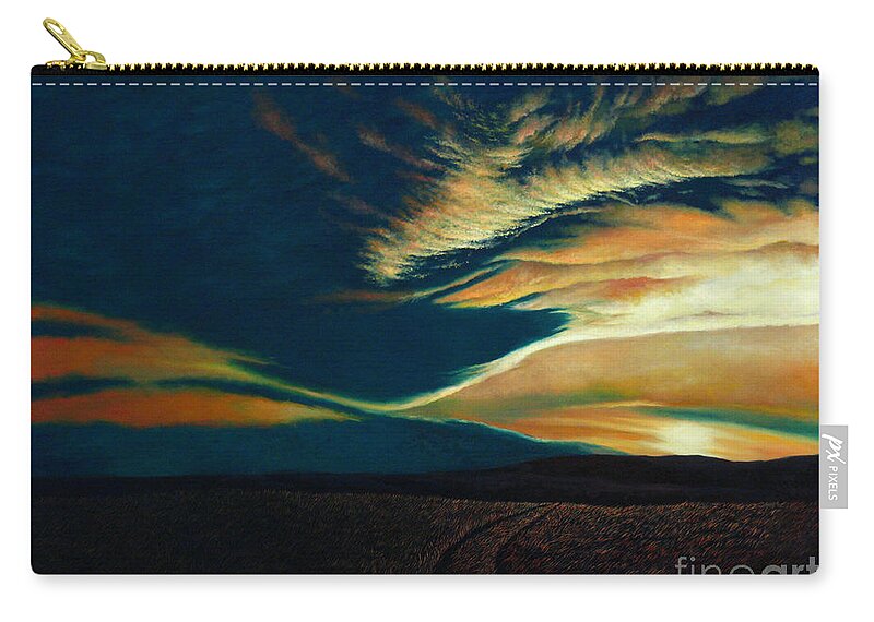 Mountain Zip Pouch featuring the painting Returning to Tuscarora Mountain by Christopher Shellhammer