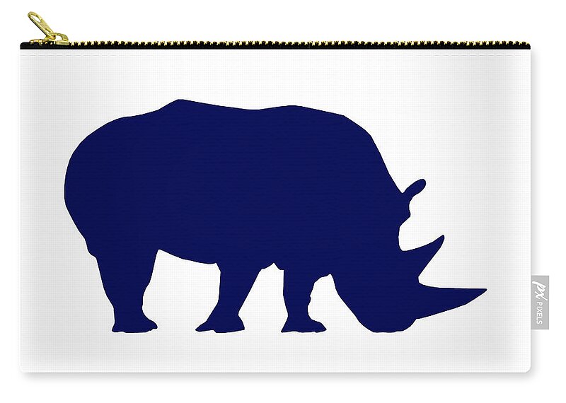 Graphic Art Carry-all Pouch featuring the photograph Rhino in Navy and White by Jackie Farnsworth