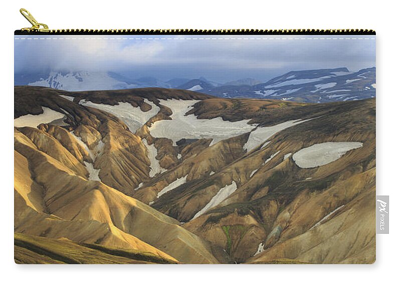 Nis Zip Pouch featuring the photograph Rhyolite Mountains Landmannalaugar by Mart Smit