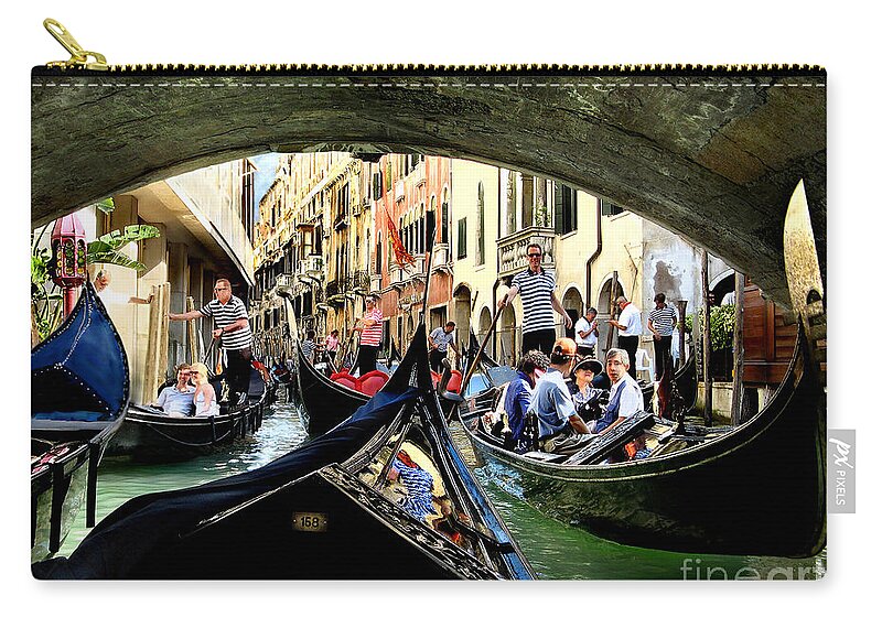 Canals Zip Pouch featuring the photograph Rhythm of Venice by Jennie Breeze