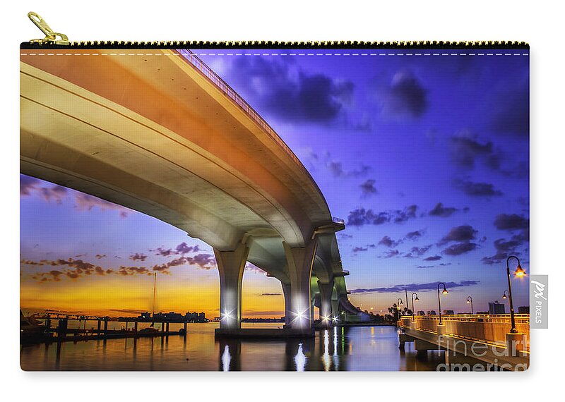 Bridge Zip Pouch featuring the photograph Ribbon in the Sky by Marvin Spates