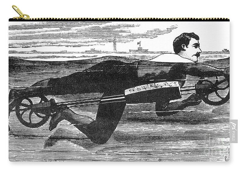 Science Zip Pouch featuring the photograph Richardsons Swimming Device 1880 by Science Source