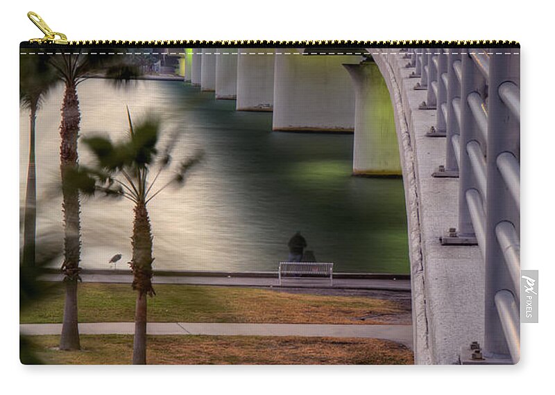 Fl Carry-all Pouch featuring the photograph Ringling Causeway Bridge Overlook by Sue Karski