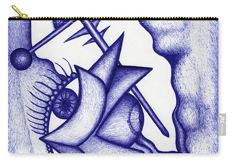 Ripple Zip Pouch featuring the drawing Ripple by Carl Hunter
