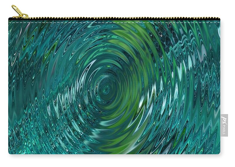 Sea Zip Pouch featuring the digital art Ripple sea glass by Christine Fournier