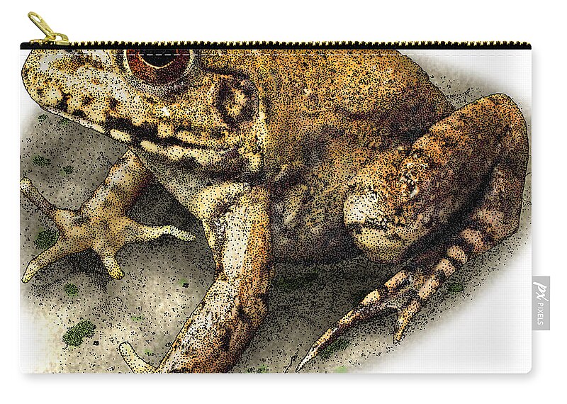 Nature Zip Pouch featuring the photograph River Frog by Roger Hall