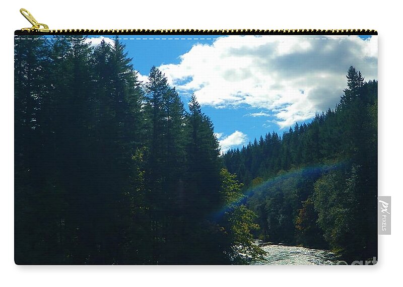 Rainbow Carry-all Pouch featuring the photograph River Rainbow by Gallery Of Hope 