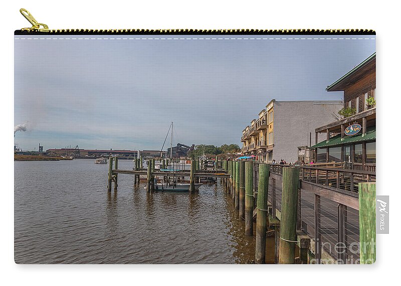 River Room Zip Pouch featuring the photograph River Room Dockside by Dale Powell