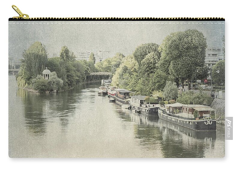 River Zip Pouch featuring the photograph River Seine at La Defense, Paris, France by Elaine Teague