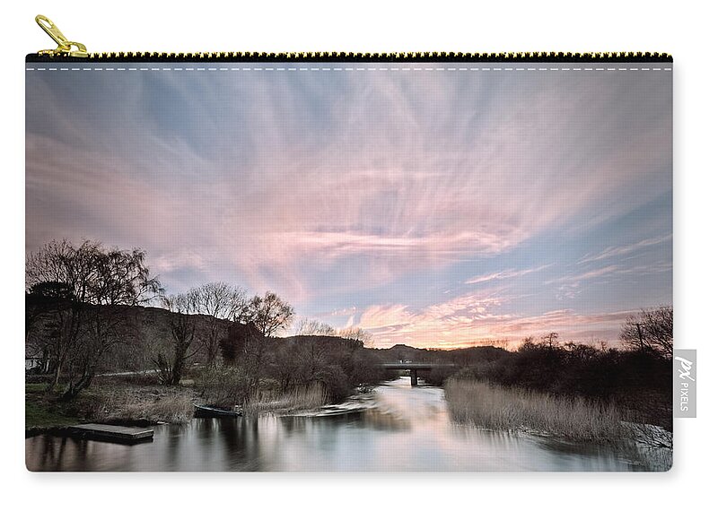 River Zip Pouch featuring the photograph River Sunset by B Cash