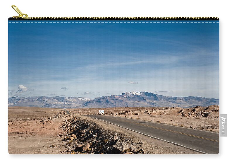 Arequipa Zip Pouch featuring the photograph Road from Arequipa to Chivay by U Schade