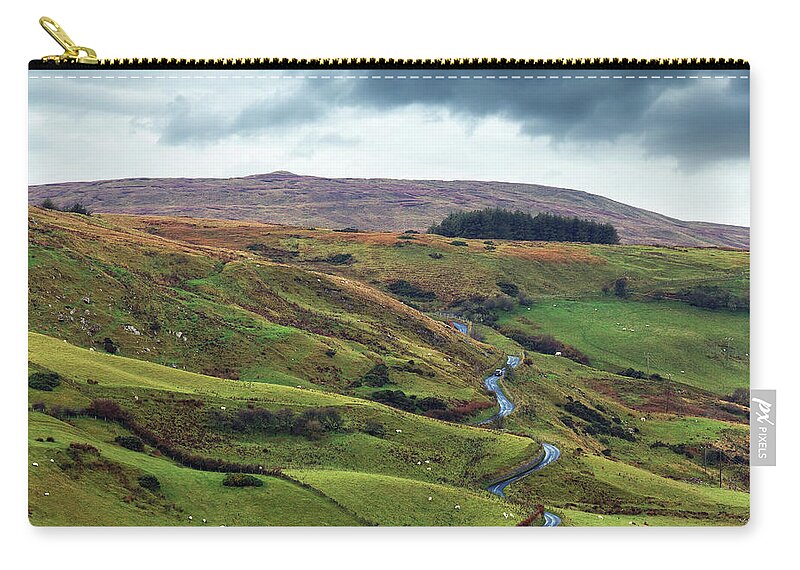 Scenics Zip Pouch featuring the photograph Road In Ireland by Mammuth