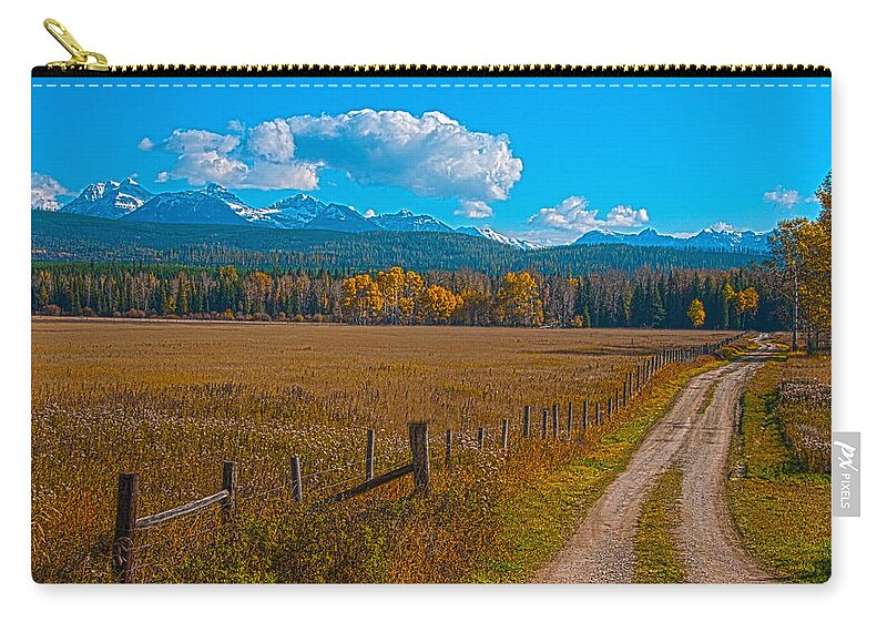 Brenda Jacobs Photography Zip Pouch featuring the photograph Road to Glacier by Brenda Jacobs