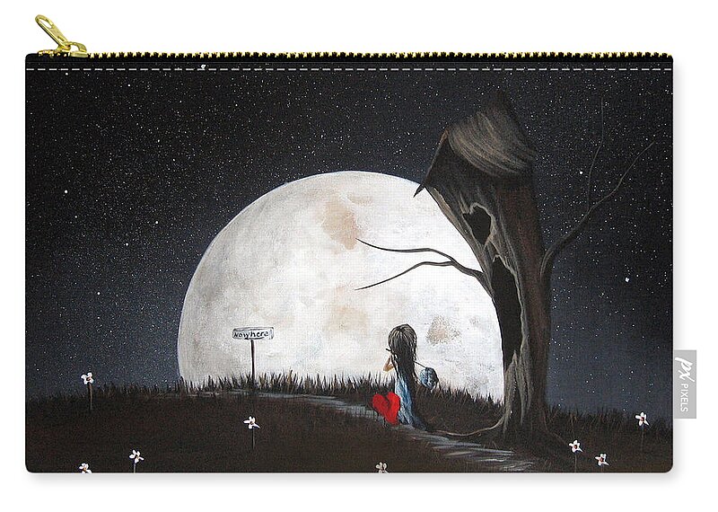 Surrealism Art Zip Pouch featuring the painting Surreal Art Prints by Erback by Moonlight Art Parlour
