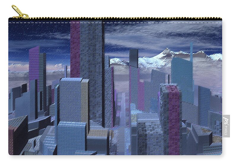 City Zip Pouch featuring the digital art Road to Nowhere by Judi Suni Hall