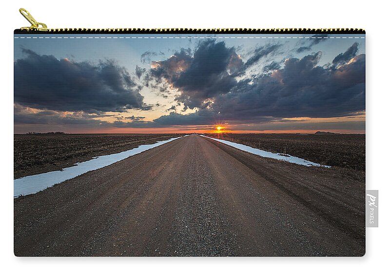 Road To Nowhere Zip Pouch featuring the photograph Road to Spring by Aaron J Groen