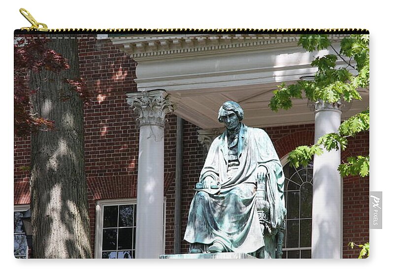 Statue Zip Pouch featuring the photograph Robert Brooke Taney Statue - Maryland State House by Christiane Schulze Art And Photography
