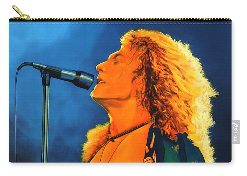 Robert Plant Carry-all Pouch featuring the painting Robert Plant by Paul Meijering