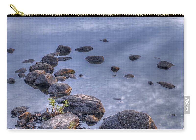 Rocks Zip Pouch featuring the photograph Rock and Fall by Jean-Pierre Ducondi