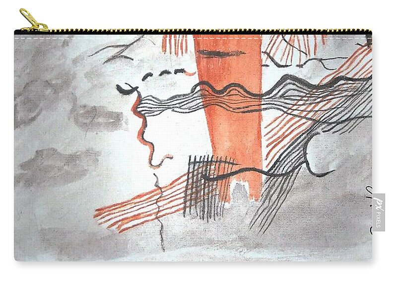 Rock Art Zip Pouch featuring the painting Rock Art by Vera Smith