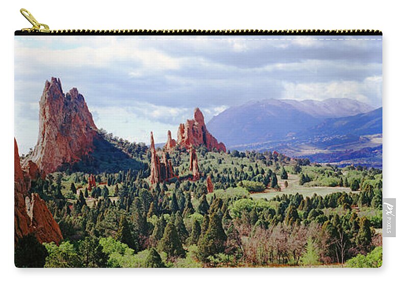 Photography Zip Pouch featuring the photograph Rock Formations On A Landscape, Garden by Panoramic Images
