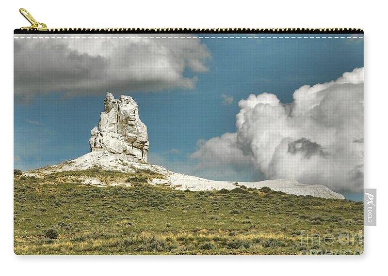 Wyoming Zip Pouch featuring the photograph Rock Statue by Anthony Wilkening