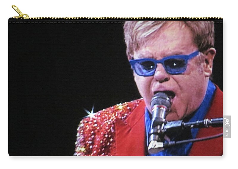 Elton John Zip Pouch featuring the photograph Rocket Man by Aaron Martens