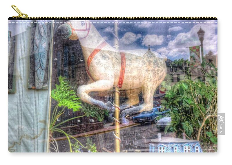 Charles Rockey Zip Pouch featuring the photograph Rockey's Horse by Lanita Williams