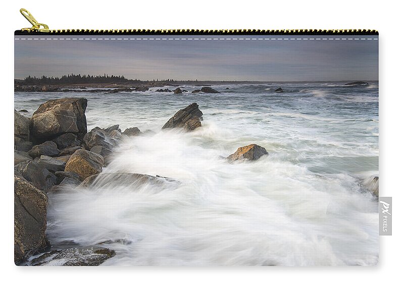 Feb0514 Zip Pouch featuring the photograph Rocky Coast Kejimkujik Np Nova Scotia by Scott Leslie