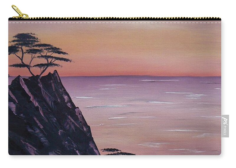 Painting Zip Pouch featuring the painting Rocky Sunset by Barbara St Jean