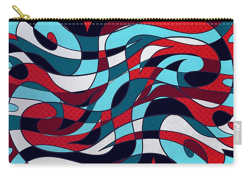 Abstract Zip Pouch featuring the digital art Roller Coaster by Shawna Rowe