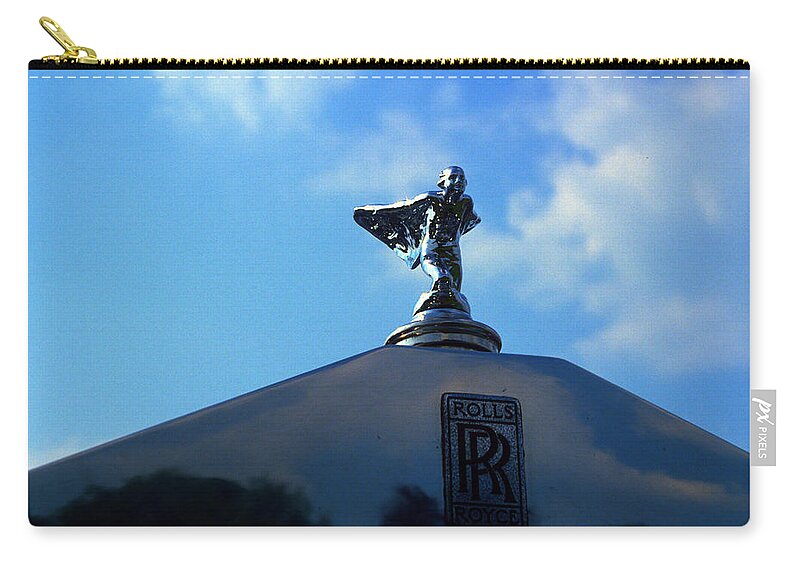 Rolls Zip Pouch featuring the photograph Rolls Royce Spirit of Ecstasy Bonnet Mascot by Gordon James