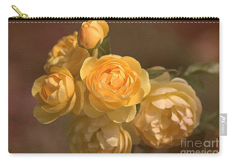 Floribunda Rose Zip Pouch featuring the photograph Romantic Roses by Joy Watson