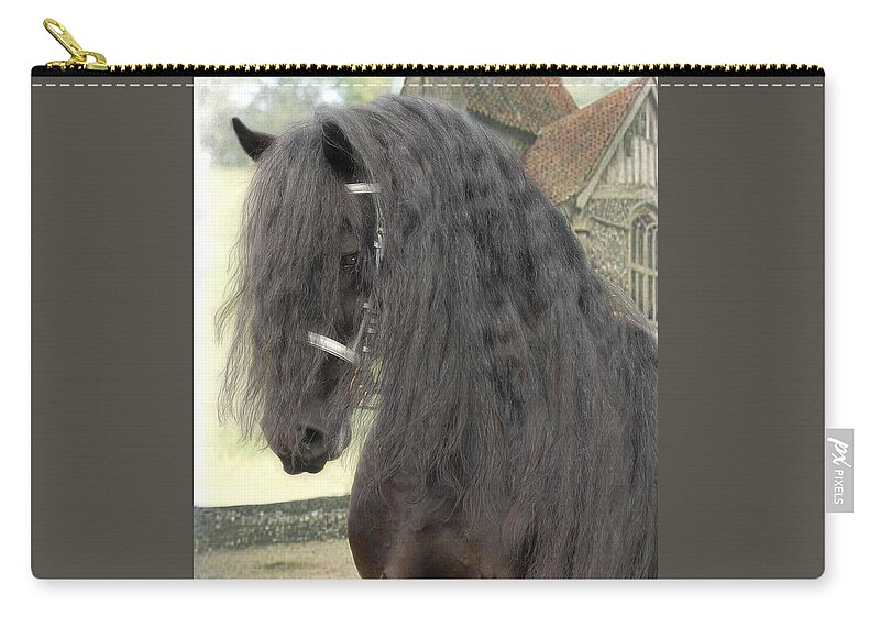 Horses Zip Pouch featuring the photograph Romke by Fran J Scott
