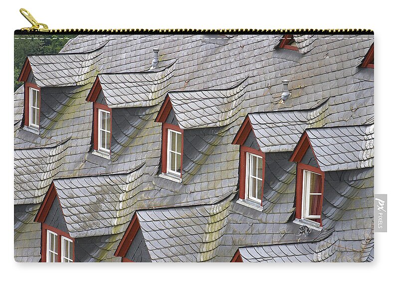 Grey Zip Pouch featuring the photograph Roof tops by Jenny Setchell