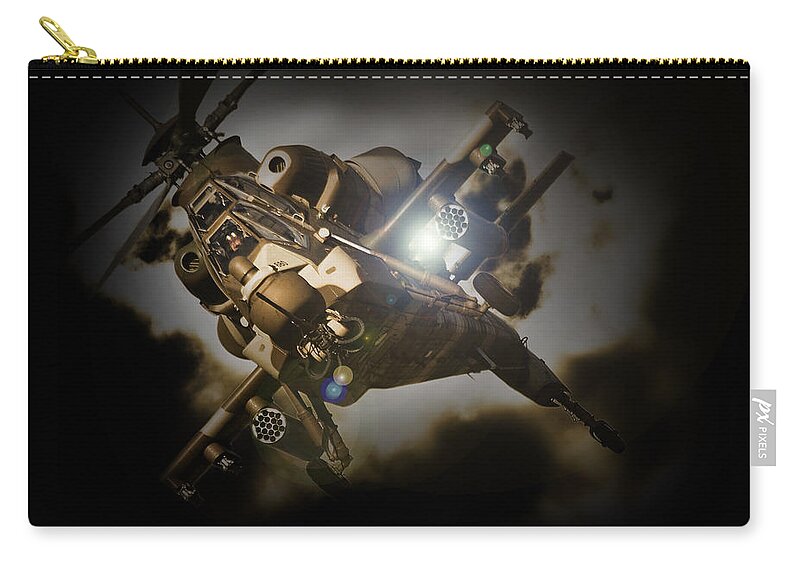 Atlas Rooivalk Zip Pouch featuring the photograph Rooivalk Attack by Paul Job