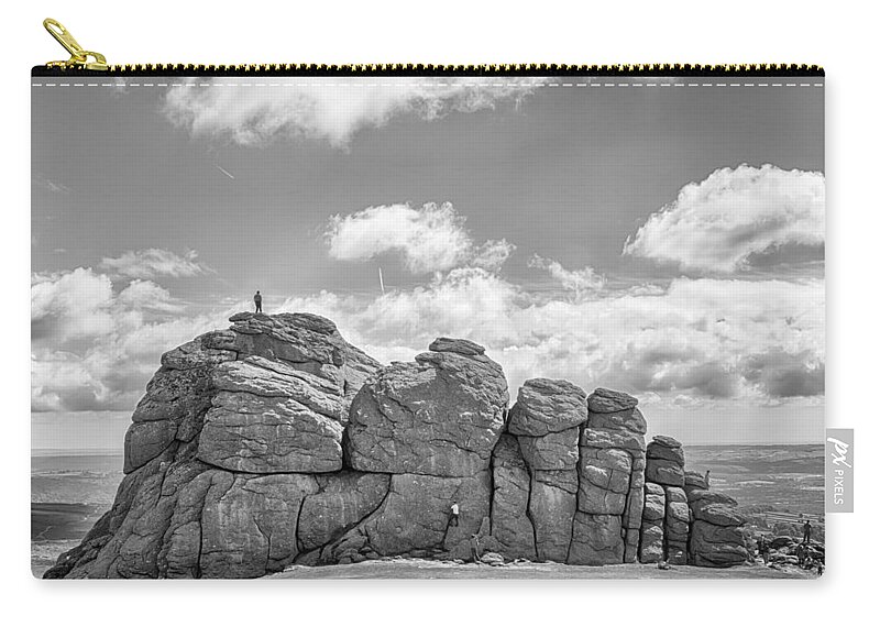 Rock Climbing Zip Pouch featuring the photograph Room On Top by Howard Salmon