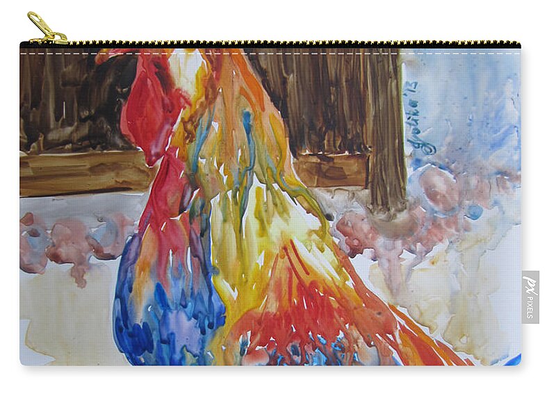 Rooster Carry-all Pouch featuring the painting Rooster by Jyotika Shroff