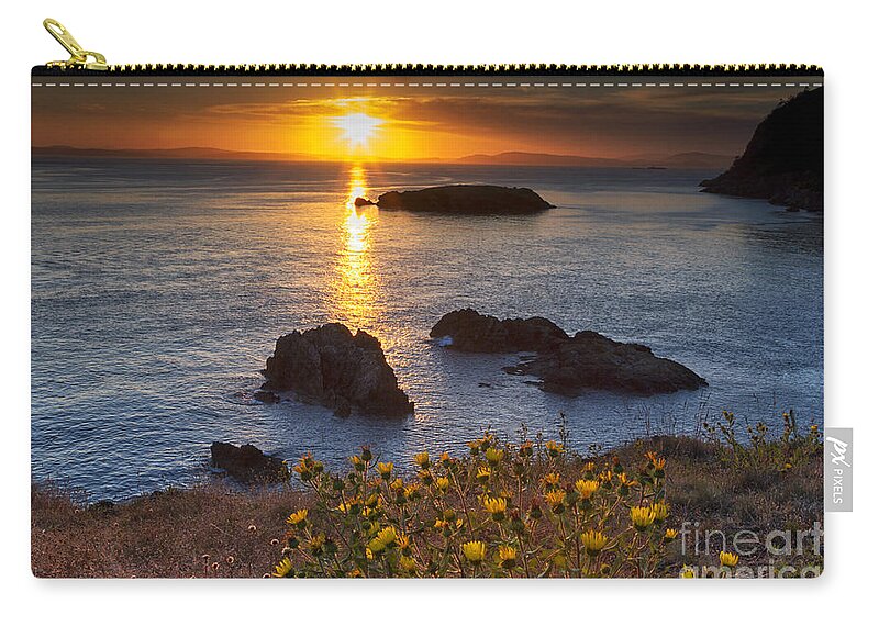 Rosario Head Zip Pouch featuring the photograph Rosario Head Sunset by Mark Kiver