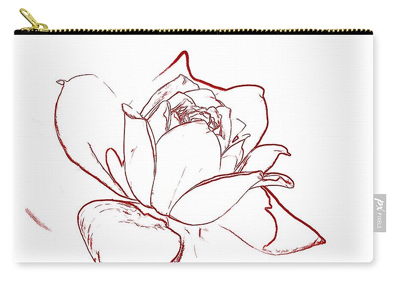 Rose Zip Pouch featuring the digital art Rose 2 by Ludwig Keck