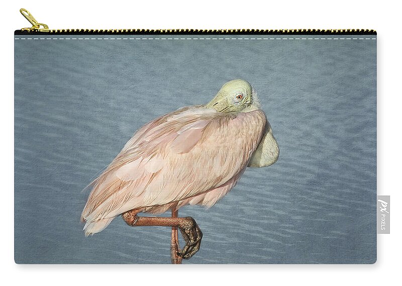 Roseate Spoonbill Zip Pouch featuring the photograph Roseate Spoonbill by Kim Hojnacki