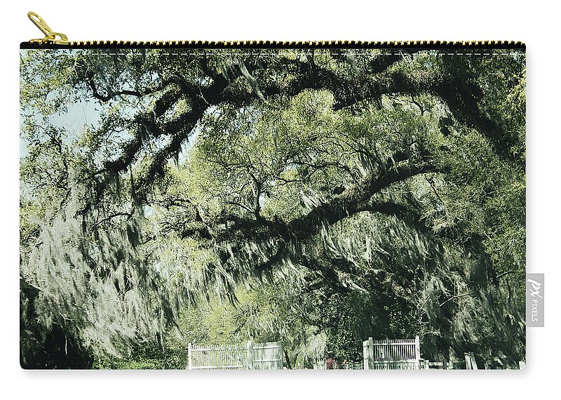 Louisiana Zip Pouch featuring the photograph Roselawn Plantation by Lizi Beard-Ward