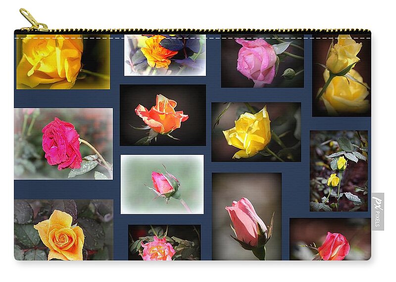 Roses Zip Pouch featuring the photograph Roses Collage by Travis Truelove