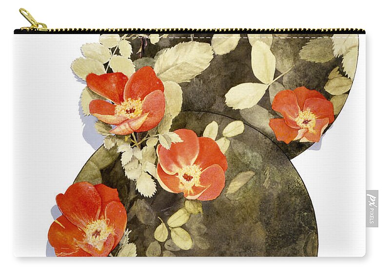 Orange Zip Pouch featuring the painting Roses by Roger Snyder