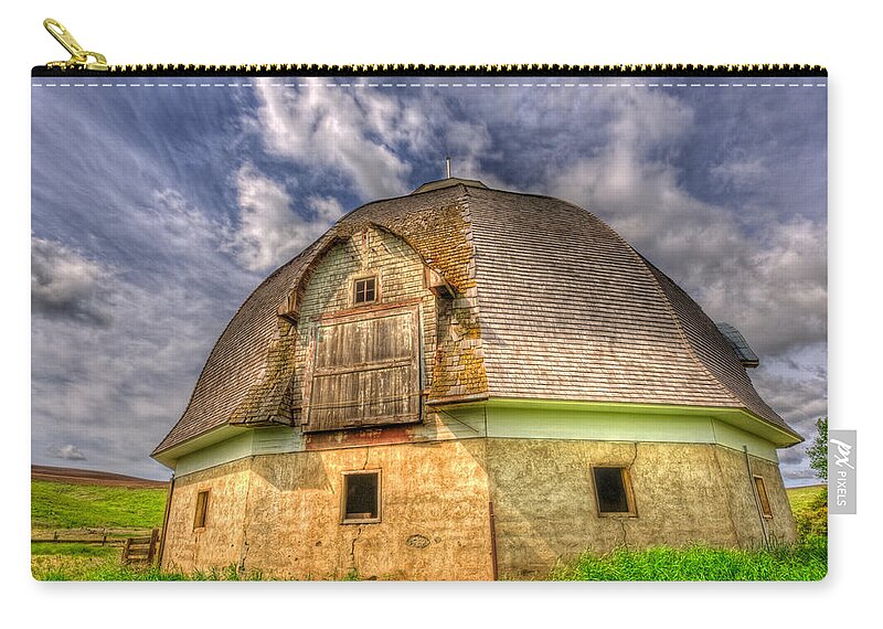 Barn Zip Pouch featuring the photograph Round Barn by David Kay