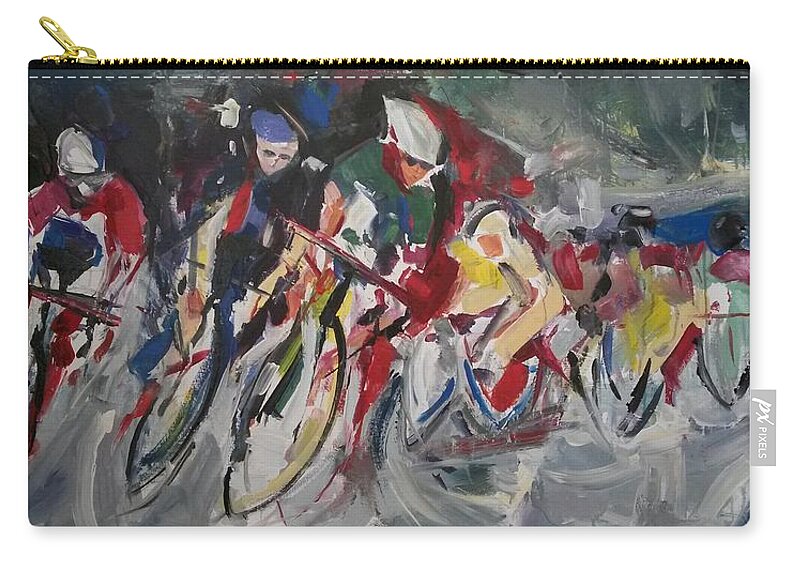  Zip Pouch featuring the painting Round The Curve 3 by John Gholson