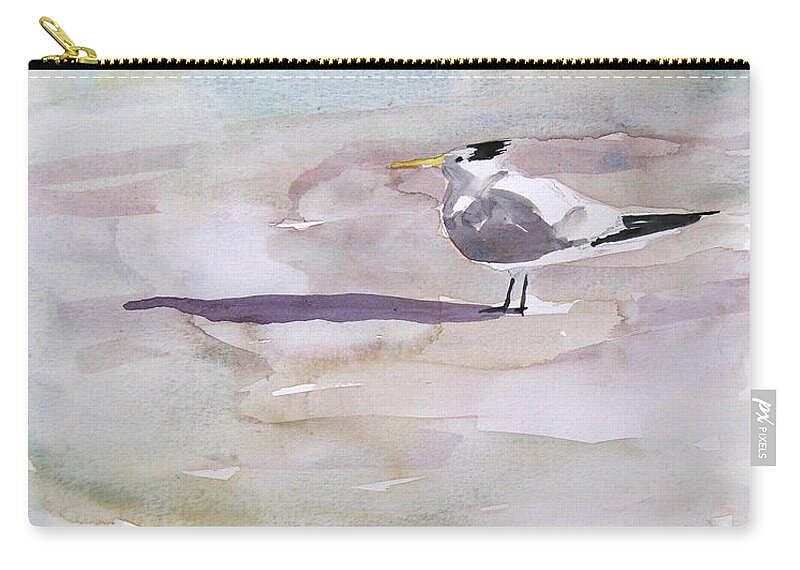 Original Watercolors Zip Pouch featuring the painting Royal Tern by Julianne Felton
