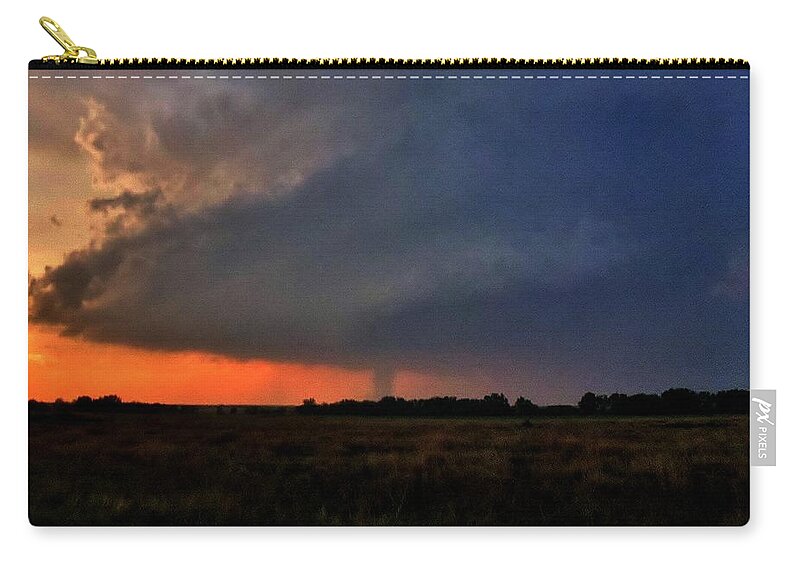Tornado Zip Pouch featuring the photograph Rozel Tornado by Ed Sweeney