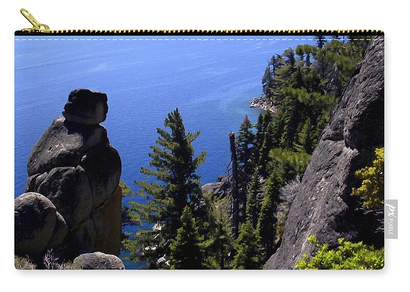 Lake Tahoe Zip Pouch featuring the photograph Rubican Trail View Of Lake Tahoe by Frank Wilson