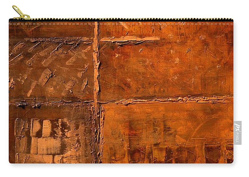 Rugged Cross Carry-all Pouch featuring the painting Rugged Cross by Linda Bailey